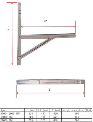 Split Air Conditioner Montage Bracket Heavy Duty Wand Montage Universele AC Bracket Met Hardware