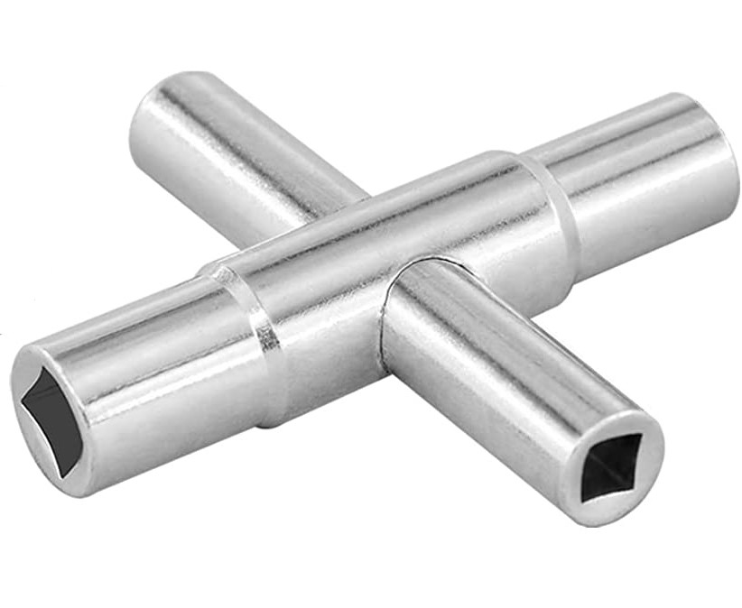 Sanitair gereedschap 4 Way Sillcock Sleutel 4 Schakel Groottes 1 / 4 9 / 32 5 / 16 11 / 32 1 Pack roestvrij staal