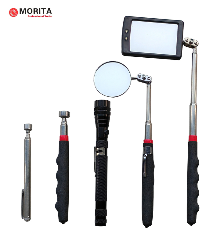 Grabber Tool set loodgieterswerktuigen ophalen LED-lichten Teleskopische spiegels zaklamp zilver zwart