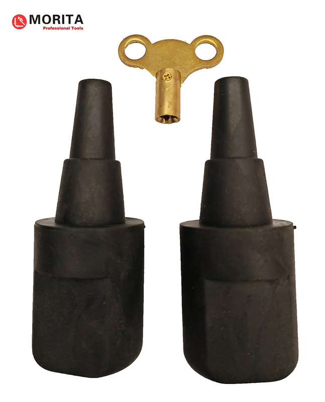 Sanitair gereedschap Radiator Valve Change Kit 3 Pce 2 Rubber Buns En 1 Messing Bloed Sleutel Zwart Geel Voor het veranderen van de radiator