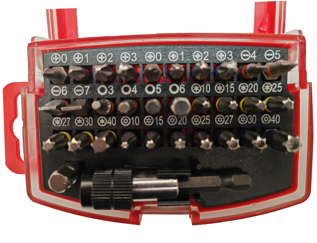 schroevendraaier en stopcontact 32 stuks S2/CR-V staal S2 materiaal is ideaal voor aangedreven boormachines en slagmachines