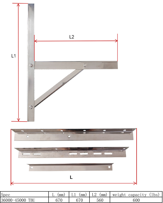 Split Air Conditioner Montage Bracket Heavy Duty Wand Montage Universele AC Bracket Met Hardware